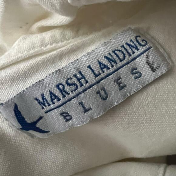 Vintage Marsh Landing White Hooded Shirt Jacket – 100% Cotton – Size L - Picture 6 of 8